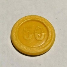 15 FISH da Gioco - GIALLO - Valore 50 - Carte Poker Fishes Chips Soldi Plastica