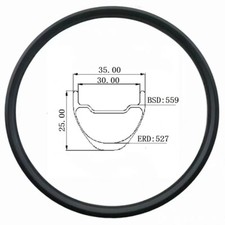 Cerchio bici tubeless in fibra