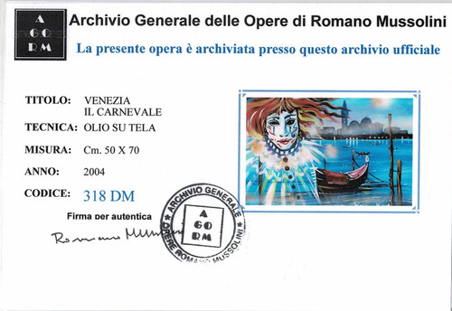 Venezia carnevale olio - -, su