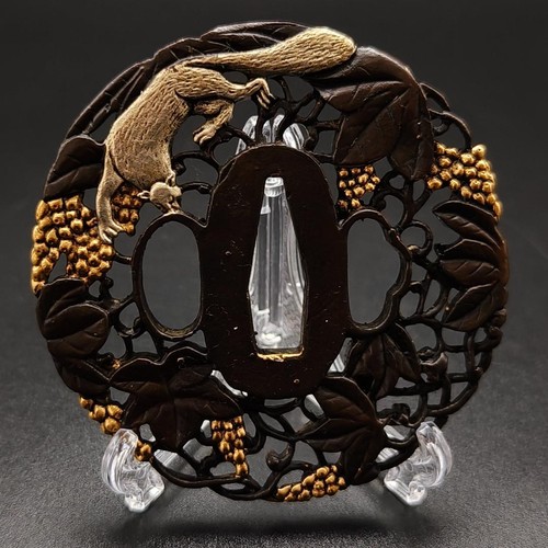 Tsuba giapponese design uva - , e