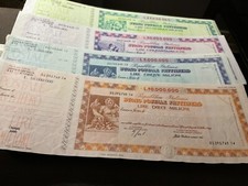 Italia Repubblica lotto buoni postali fruttiferi alti valori da 5 m a 50 mili0ni