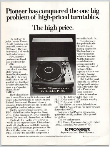 Pioneer 510 giradischi - pioneer, pl-510
