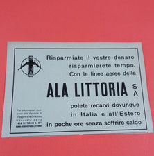 PUBBLICITA' 1937 ALA LITTORIA