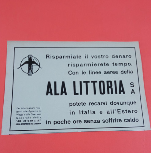 Pubblicita 1937 ala littoria - 1937,