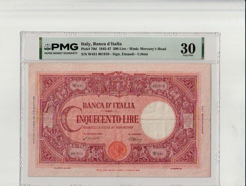 Italia 500 lire 1946 - 500, barbetti