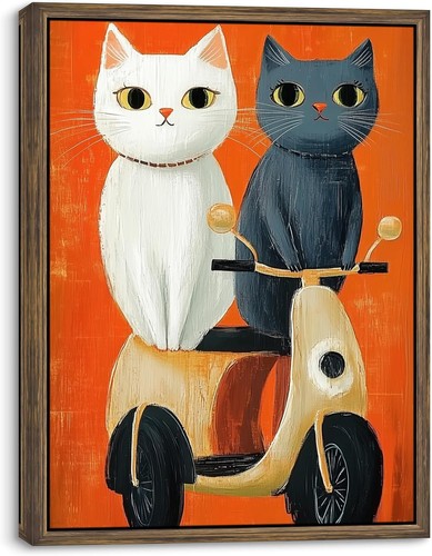 Quadro tela 120x80cm gatti - su,