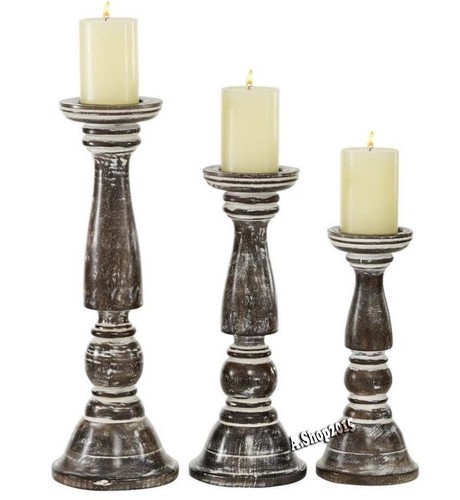 Candelabri legno imbiancato - legno,