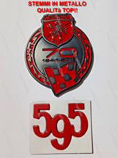 Logo Stemma COMPATIBILE Abarth 595 70 Anniversario 1949-2019 ROSSO NERO metallo