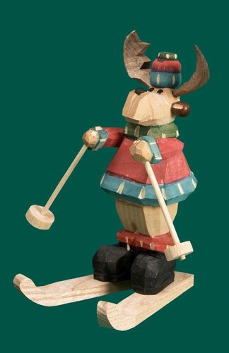 Scultura legno alce su - legno,
