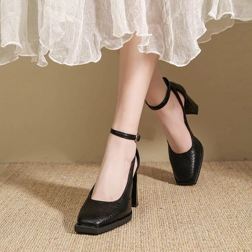 Decolte donna nero tacco largo - nero,