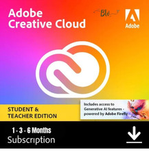 Adobe Creative Cloud Versione Completa 1/3/6 Mesi - Licenza Permanente - No Abbonamento Aggiornabile