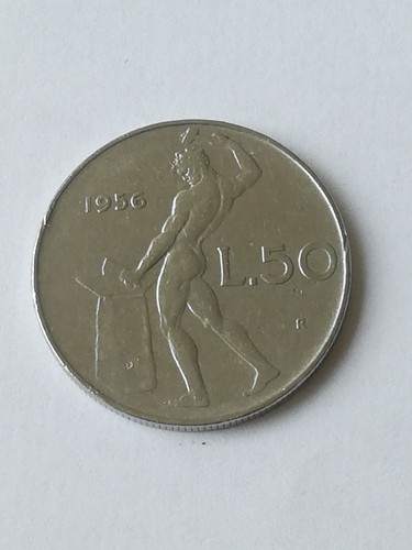 Moneta lire del 1956 - 50,