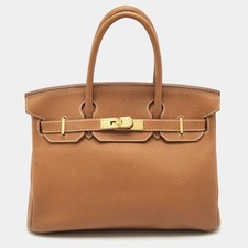 Borsa Hermes Gold Togo in pelle finitura oro Birkin 30