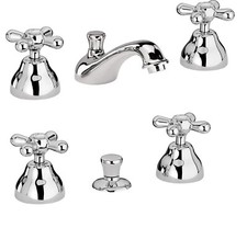 Rubinetto 3 fori bidet + lavabo batteria manopole a stella classico miscelatore