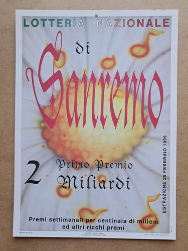 Locandina lotteria sanremo - lotteria, di