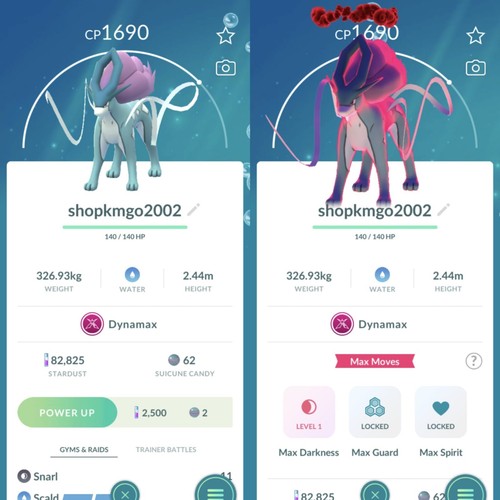 Pokémon dynamax suicune non - pokémon,