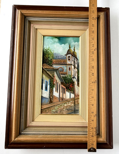 Oil painting village scene - oil,