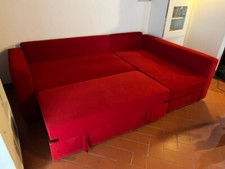 divano letto ikea manstad rosso in buone condizioni, le misure sono in foto