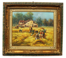 Wheat Harvest Oil Painting on