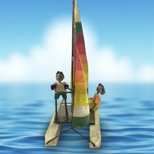 Arte Felguerez Manuel Luis Hobie gatto metallo barca a vela arte popolare messicana scultura 