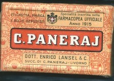 Scatola di cartone  - Pastiglie Paneraj  per la Tosse . 1915 - Vuota