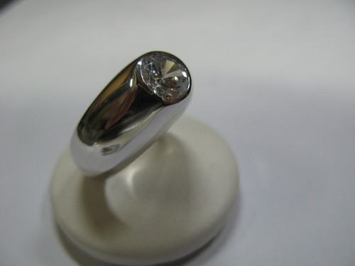 Anello fascia uomo con zircone - anello,