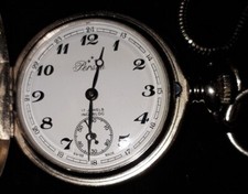 Perseo Funzionante Orologio Da Taschino FERROVIA DELLO STATO CON CATENINA ORIG.