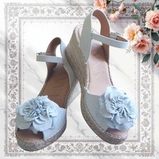 Sandali KANNA Donna Tg. 39 Bianco Panna Espadrillas Zeppa Corda Decoro Floreale