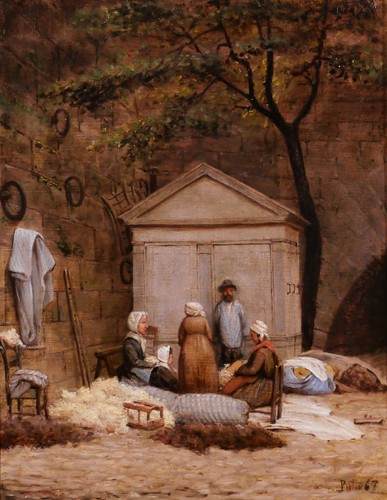 Quadro antico cherubino pata - cherubino,