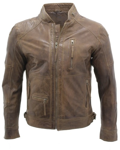 Giacca pelle nappa marrone - pelle,