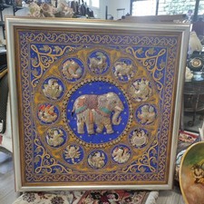 Quadro indiano con elefante e