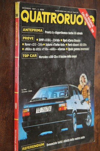 Quattroruote 386 dicembre 1987 - quattroruote,