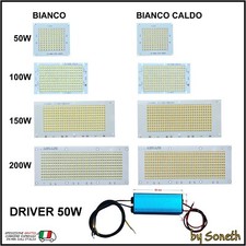 PIASTRA CHIP LED PROIETTORE FARO FARETTO 50W 100W 150W 200W BIANCO FREDDO CALDO