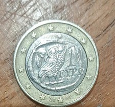 Moneta 1 Euro Grecia Gufo 2002