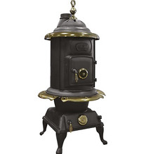 STUFA A LEGNA PARLOR COMFORT 10 Kw in ghisa con particolari ottonati