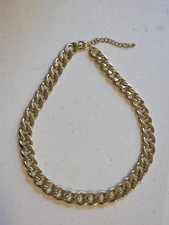 Collana Vintage Placcata Oro 18K 15mm Cuban Curb Link Statement 19"