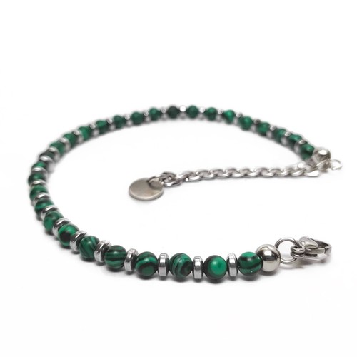 Bracciale uomo 4mm malachite - uomo,