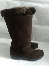 VALLEVERDE Stivale Donna Plantare Camoscio Lana Marrone MADE IN ITALY N°36 NUOVO