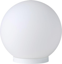 Rondo Lampada Da Tavolo a 1 Luce, Lampada Da Comodino in Vetro, Colore: Bianco, 