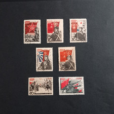 RUSSIA 1938/ ANNIV. ARMATA ROSSA, SERIE DI 7 VALORI MH* C/GOMMA E ANNULLO