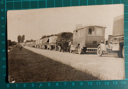 Photo postcard ww1 caravan - postcard, of
