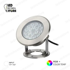 FARETTO PROIETTORE LED SUBACQUEO PISCINA IP68 AC12V DC12-24V 9W RGB+CCT LORA