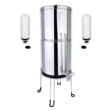 Sistema di filtraggio acqua al fluoro alimentato a gravità Newton con supporto da 8 pollici e rubinetto livello