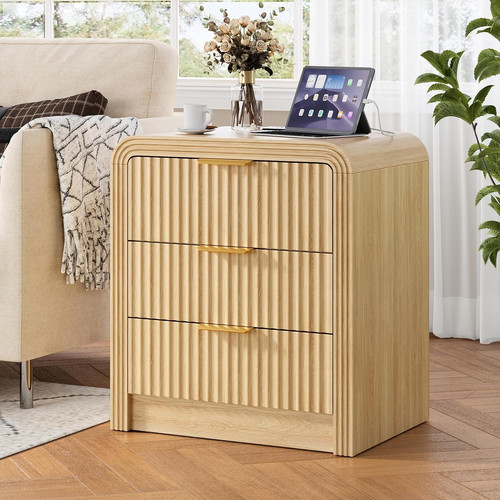 Comodino moderno scanalato con