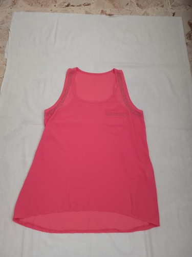 Canotta rosa fluo con - , borchie