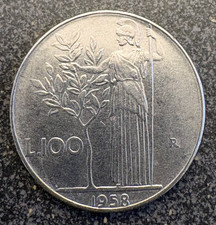 Italy 100 Lire coin - 1958