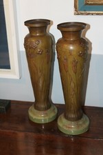 COPPIA VASO LIBERTY FRANCIA AUSTRIA 1890 ottone XX secolo antiquitè