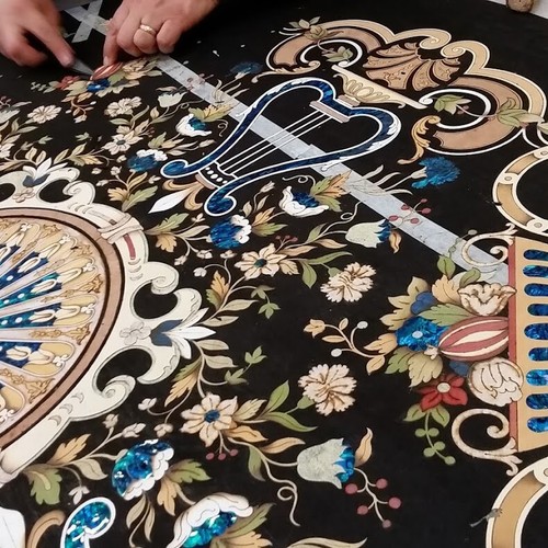 Table inlay shell abalon - table,