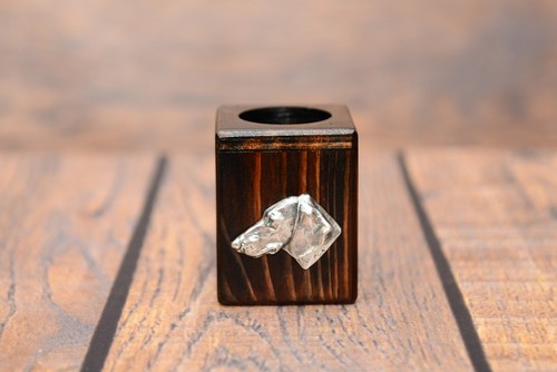 Bassotto candeliere in legno - -,