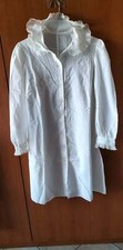 CAMICIA DA NOTTE DELLA NONNA, VINTAGE IN COTONE, CON RICAMI E TULLE - MAI USATA